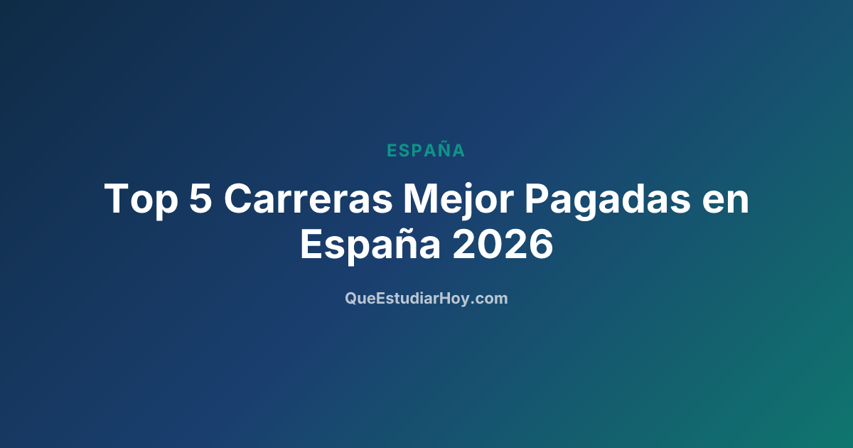 Top 5 Carreras Mejor Pagadas en España 2026