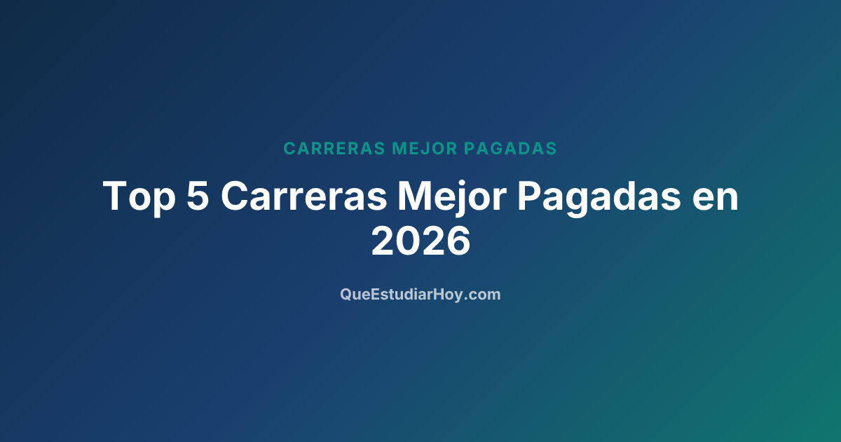 Top 5 Carreras Mejor Pagadas en 2026