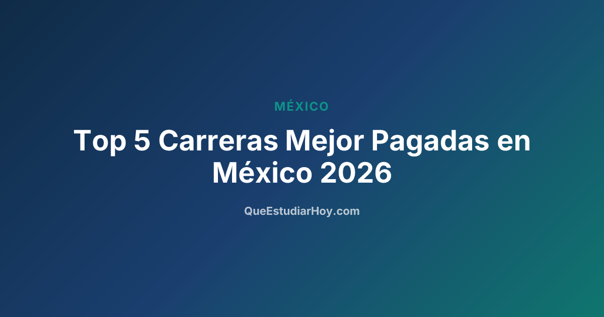 Top 5 Carreras Mejor Pagadas en México 2026