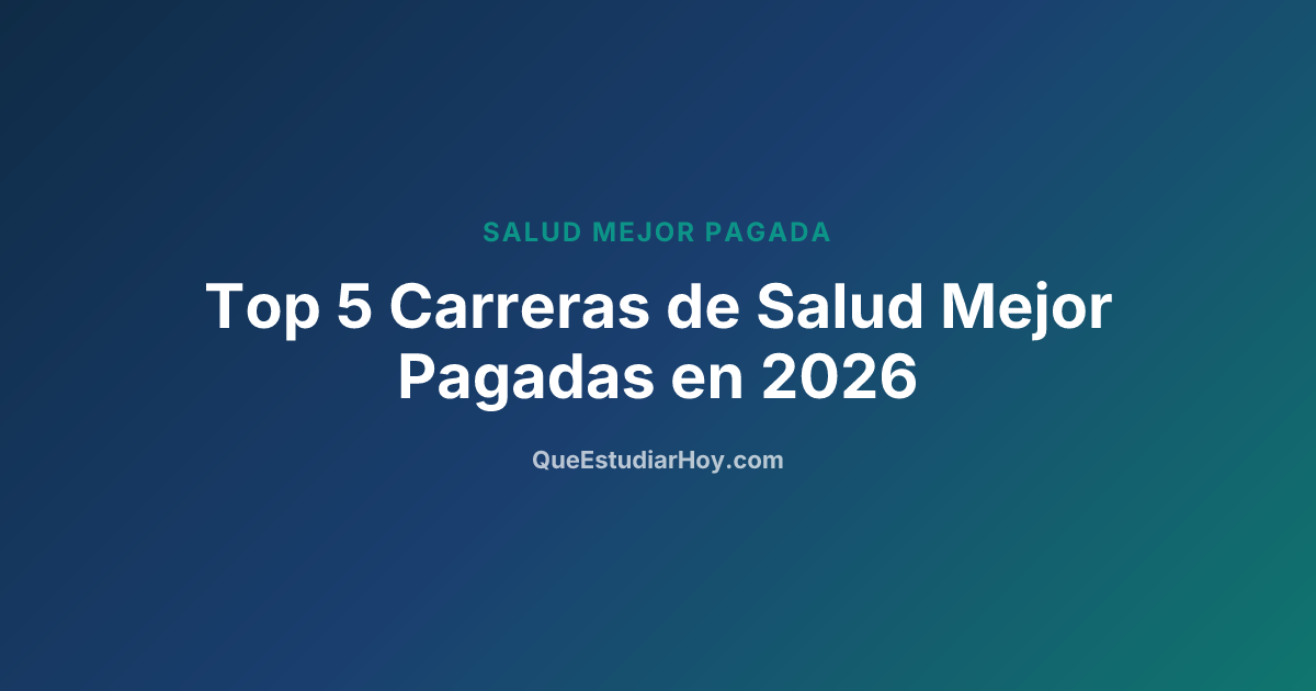 Top 5 Carreras de Salud Mejor Pagadas en 2026